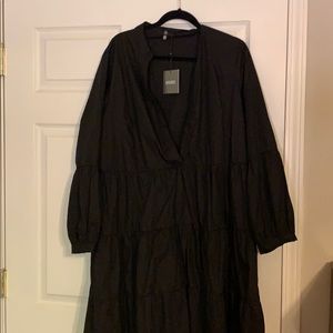 Misguided black ruffle dress size 18